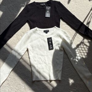 Set of 2 Timing Cropped Knit Sweaters